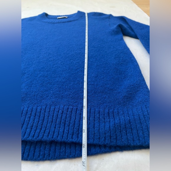 $290 Ayr The Kickback Alpaca Merino Wool Women Blue Sweater S Fisherman Luxury - Picture 4 of 7